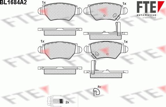 FTE BL1684A2 - Kit pastiglie freno, Freno a disco www.autoricambit.com