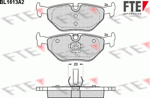 FTE BL1613A2 - Kit pastiglie freno, Freno a disco www.autoricambit.com