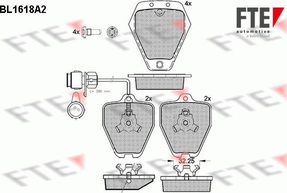 FTE BL1618A2 - Kit pastiglie freno, Freno a disco www.autoricambit.com