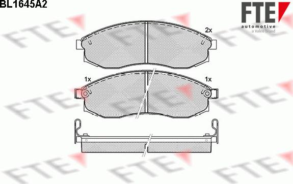 FTE BL1645A2 - Kit pastiglie freno, Freno a disco www.autoricambit.com