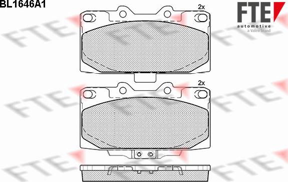 FTE BL1646A1 - Kit pastiglie freno, Freno a disco www.autoricambit.com