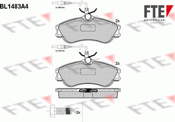 FTE 9010214 - Kit pastiglie freno, Freno a disco www.autoricambit.com