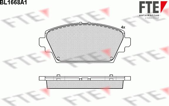 FTE BL1668A1 - Kit pastiglie freno, Freno a disco www.autoricambit.com