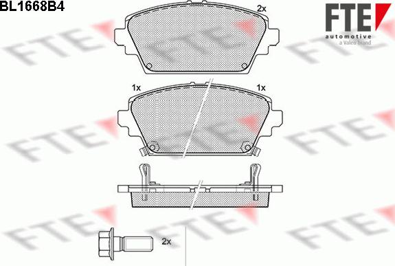 FTE BL1668B4 - Kit pastiglie freno, Freno a disco www.autoricambit.com