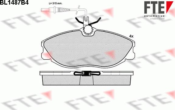 FTE 9010220 - Kit pastiglie freno, Freno a disco www.autoricambit.com