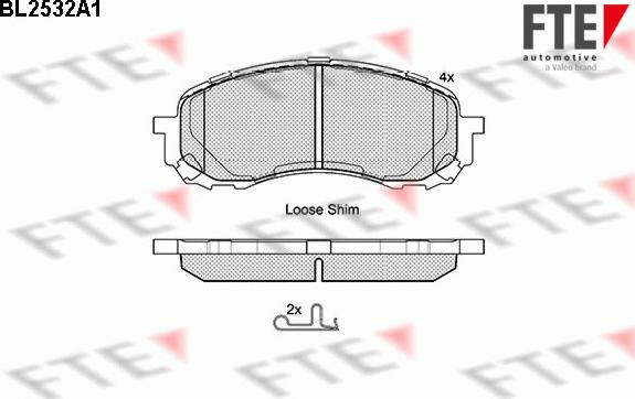 FTE BL2532A1 - Kit pastiglie freno, Freno a disco www.autoricambit.com