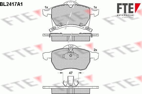 FTE BL2417A1 - Kit pastiglie freno, Freno a disco www.autoricambit.com