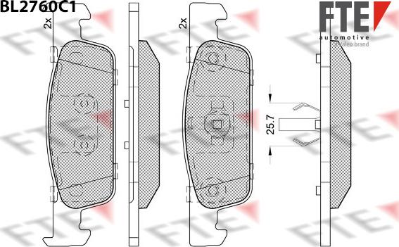 FTE BL2760C1 - Kit pastiglie freno, Freno a disco www.autoricambit.com