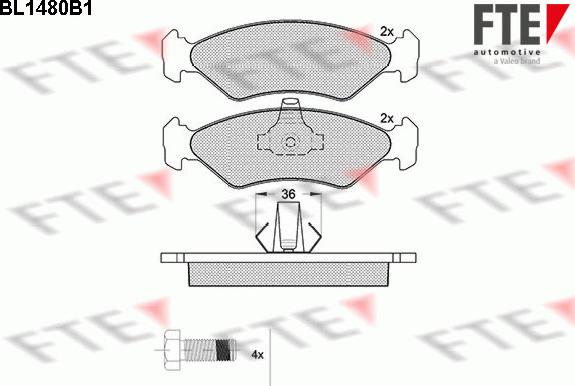 FTE 9011032 - Kit pastiglie freno, Freno a disco www.autoricambit.com