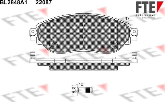 FTE 9011024 - Kit pastiglie freno, Freno a disco www.autoricambit.com