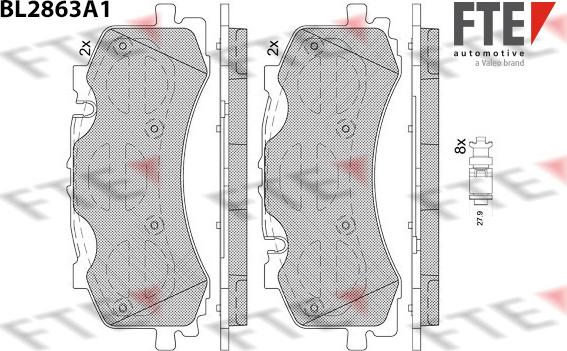 FTE BL2863A1 - Kit pastiglie freno, Freno a disco www.autoricambit.com