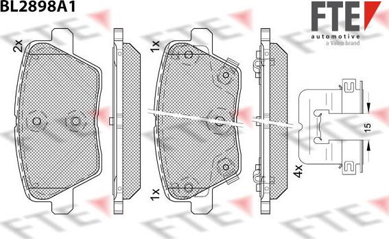 FTE BL2898A1 - Kit pastiglie freno, Freno a disco www.autoricambit.com