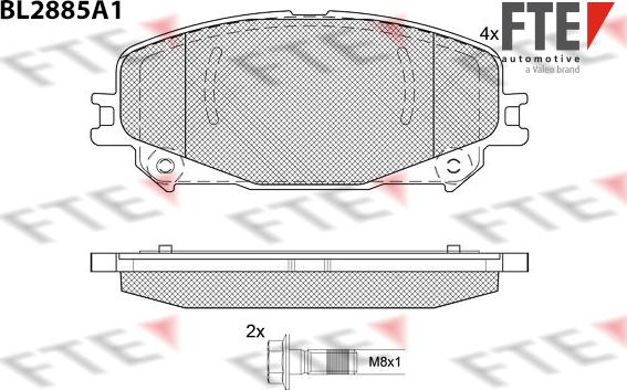 FTE BL2885A1 - Kit pastiglie freno, Freno a disco www.autoricambit.com