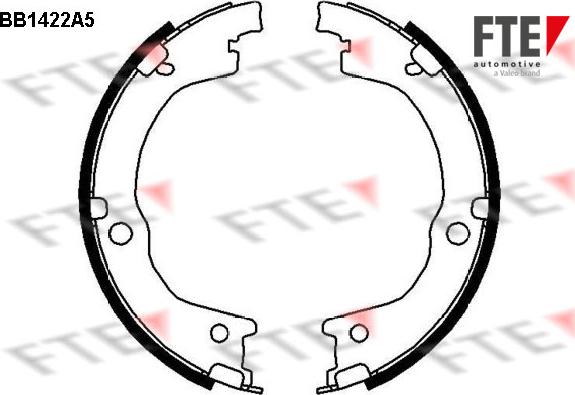 FTE BB1422A5 - Kit ganasce, Freno stazionamento www.autoricambit.com