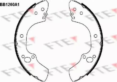 FTE BB1260A1 - Kit freno, freni a tamburo www.autoricambit.com