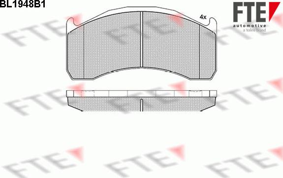 FTE BL1948B1 - Kit pastiglie freno, Freno a disco www.autoricambit.com