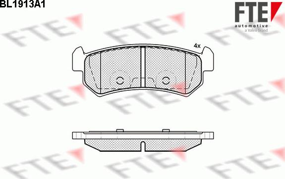 FTE BL1913A1 - Kit pastiglie freno, Freno a disco www.autoricambit.com