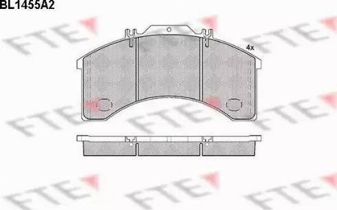 FTE BL1455A2 - Kit pastiglie freno, Freno a disco www.autoricambit.com