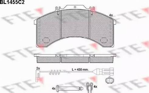 FTE BL1455C2 - Kit pastiglie freno, Freno a disco www.autoricambit.com