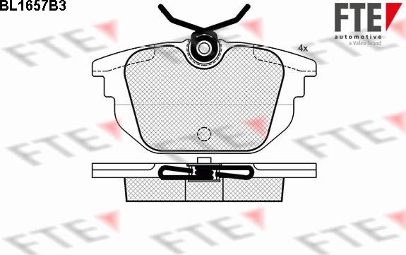 FTE BL1657B3 - Kit pastiglie freno, Freno a disco www.autoricambit.com