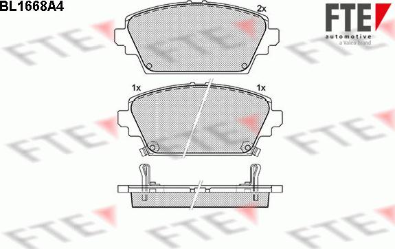 FTE BL1668A4 - Kit pastiglie freno, Freno a disco www.autoricambit.com