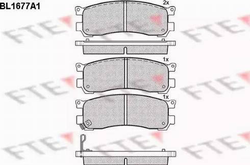 FTE BL1677A1 - Kit pastiglie freno, Freno a disco www.autoricambit.com