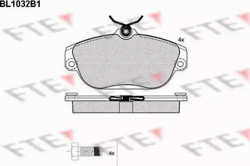 FTE BL1032B1 - Kit pastiglie freno, Freno a disco www.autoricambit.com