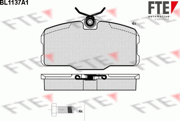 FTE BL1137A1 - Kit pastiglie freno, Freno a disco www.autoricambit.com