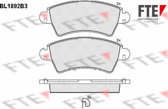 FTE BL1892B3 - Kit pastiglie freno, Freno a disco www.autoricambit.com