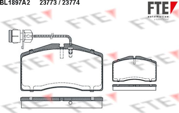 FTE BL1897A2 - Kit pastiglie freno, Freno a disco www.autoricambit.com