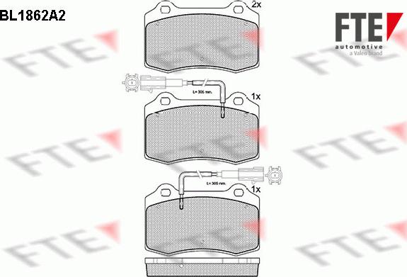 FTE BL1862A2 - Kit pastiglie freno, Freno a disco www.autoricambit.com