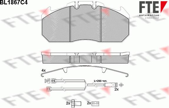 FTE BL1867C4 - Kit pastiglie freno, Freno a disco www.autoricambit.com