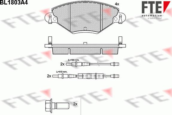 FTE BL1803A4 - Kit pastiglie freno, Freno a disco www.autoricambit.com