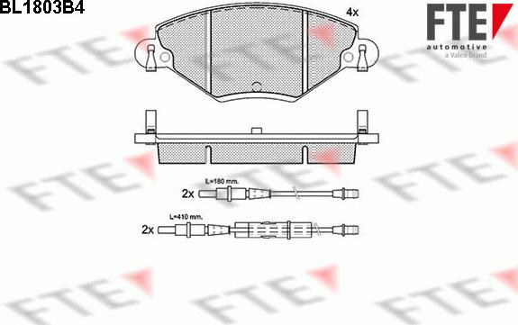 FTE BL1803B4 - Kit pastiglie freno, Freno a disco www.autoricambit.com