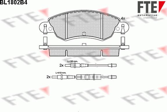 FTE BL1802B4 - Kit pastiglie freno, Freno a disco www.autoricambit.com