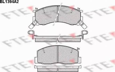 FTE BL1394A2 - Kit pastiglie freno, Freno a disco www.autoricambit.com