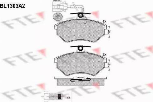 FTE BL1303A2 - Kit pastiglie freno, Freno a disco www.autoricambit.com