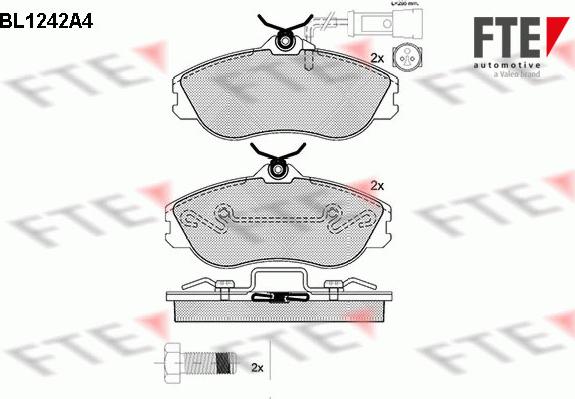 FTE BL1242A4 - Kit pastiglie freno, Freno a disco www.autoricambit.com