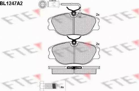 FTE BL1247A2 - Kit pastiglie freno, Freno a disco www.autoricambit.com