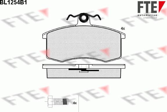 FTE BL1254B1 - Kit pastiglie freno, Freno a disco www.autoricambit.com