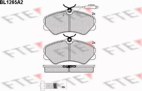 FTE BL1265A2 - Kit pastiglie freno, Freno a disco www.autoricambit.com