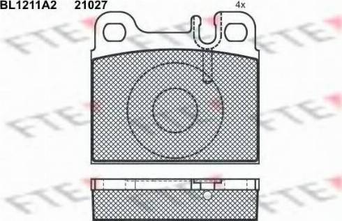 FTE BL1211A2 - Kit pastiglie freno, Freno a disco www.autoricambit.com