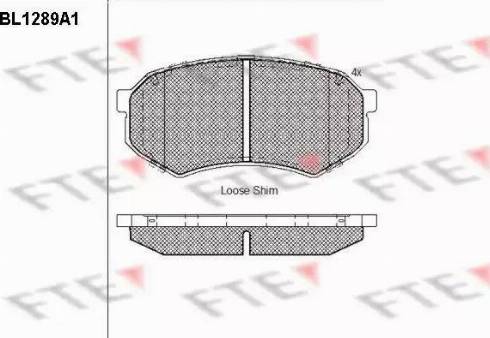 FTE BL1289A1 - Kit pastiglie freno, Freno a disco www.autoricambit.com