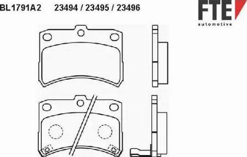 FTE BL1791A2 - Kit pastiglie freno, Freno a disco www.autoricambit.com