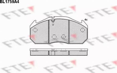 FTE BL1759A4 - Kit pastiglie freno, Freno a disco www.autoricambit.com