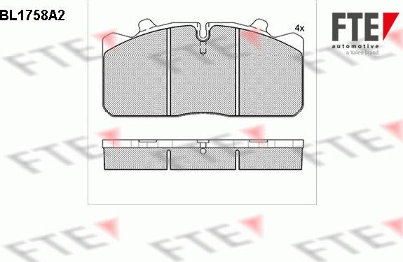 FTE BL1758A2 - Kit pastiglie freno, Freno a disco www.autoricambit.com