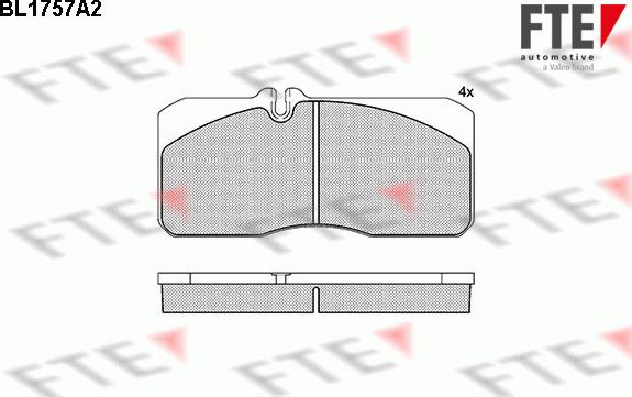 FTE BL1757A2 - Kit pastiglie freno, Freno a disco www.autoricambit.com