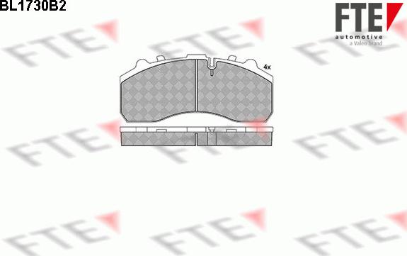 FTE BL1730B2 - Kit pastiglie freno, Freno a disco www.autoricambit.com