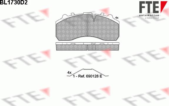 FTE BL1730D2 - Kit pastiglie freno, Freno a disco www.autoricambit.com