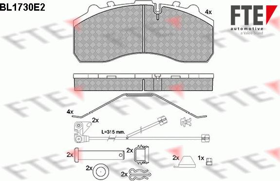 FTE BL1730E2 - Kit pastiglie freno, Freno a disco www.autoricambit.com